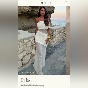 Meshki Ivory One Shoulder Maxi Dress